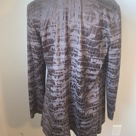 Jeff Gallano Gray Animal Print Cardigan Size 2 - Picture 3 of 11